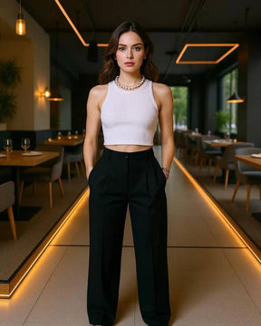 Calça Alfaiataria Wide Leg Premium Feminina