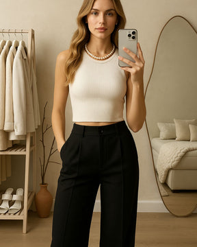 Calça Alfaiataria Wide Leg Premium Feminina