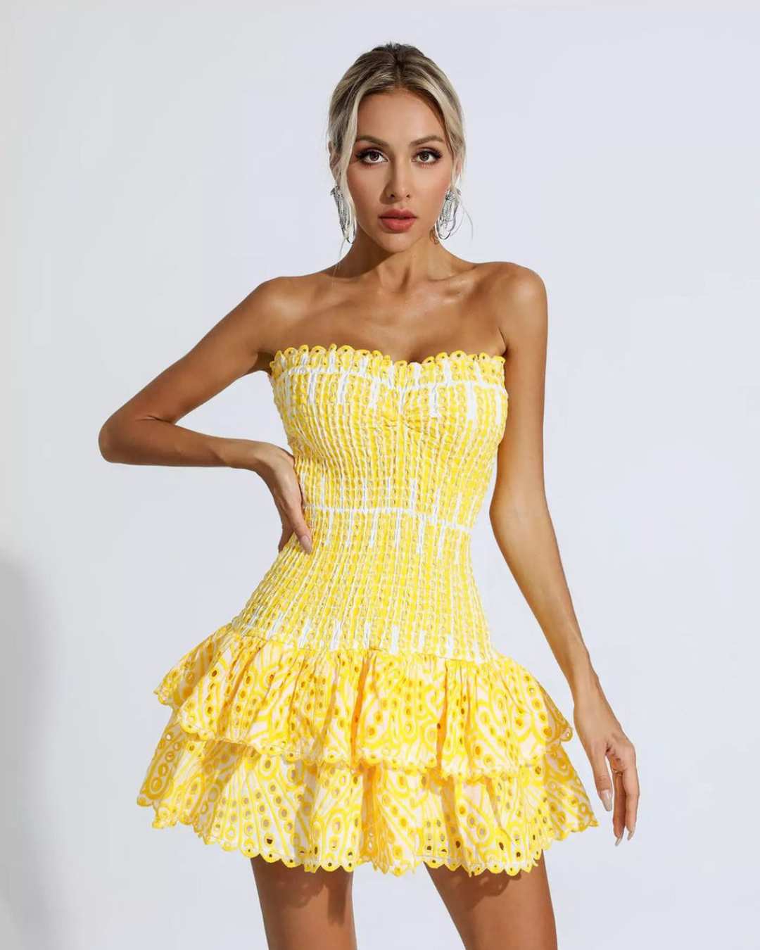 Vestido Curto Eloá - Amarelo