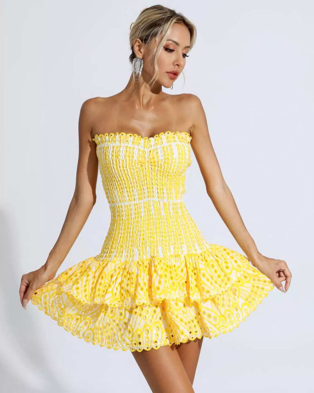 Vestido Curto Eloá - Amarelo