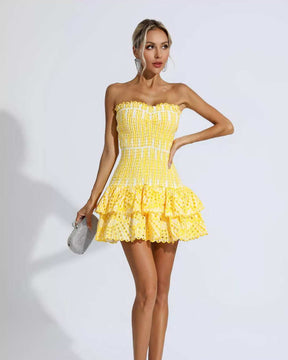 Vestido Curto Eloá - Amarelo